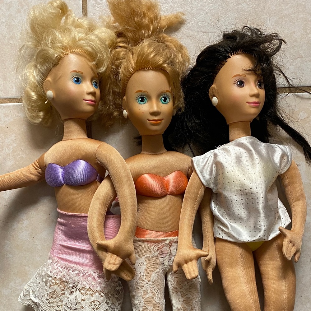 Mattel fashion Dolls with Blonde, red, and Black Hair 1986